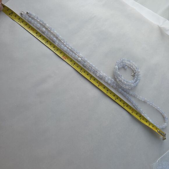 Jay King Blue chalcedony Stone Set Bracelet & Necklace 34" New Blue - Picture 12 of 12